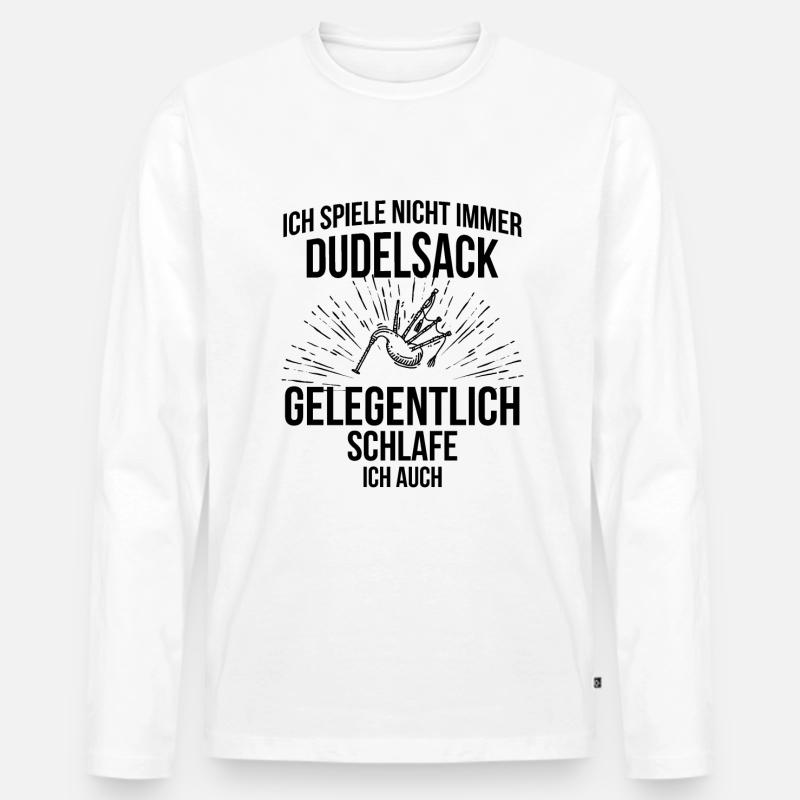 Dudelsack Dudelsackspieler Sackpfeife - Männer Premium Bio Langarmshirt - Weiß