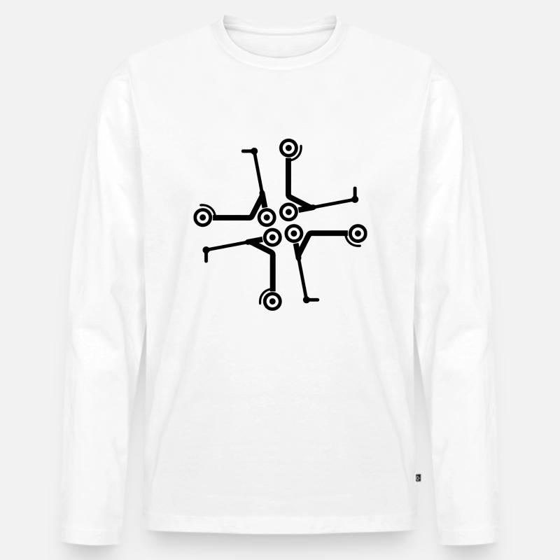 E-Scooter Roller - Männer Premium Bio Langarmshirt - Weiß