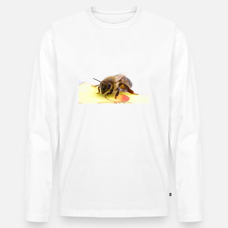 Beepicture - Männer Premium Bio Langarmshirt - Weiß