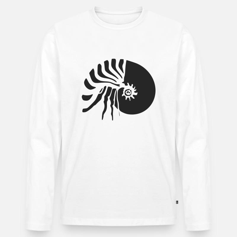 Herr Nautilus - Männer Premium Bio Langarmshirt - Weiß