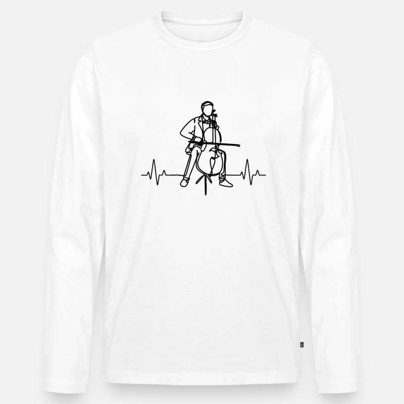 Cello Cellospieler Cellist - Männer Premium Bio Langarmshirt - Weiß