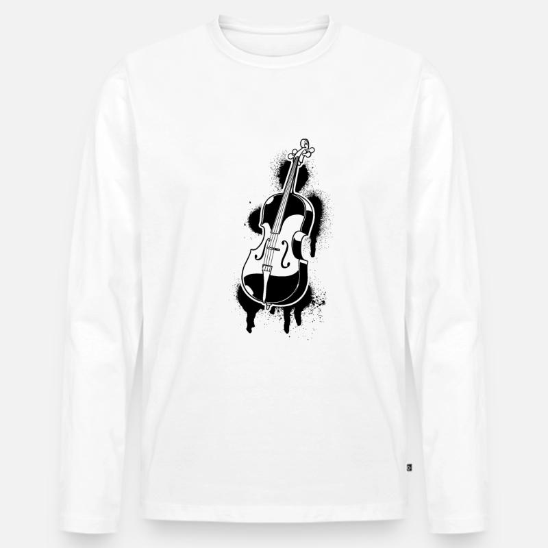 Cello Cellospieler Cellist - Männer Premium Bio Langarmshirt - Weiß