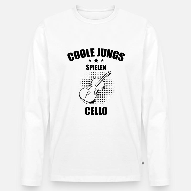 Cello Cellospieler Cellist - Männer Premium Bio Langarmshirt - Weiß