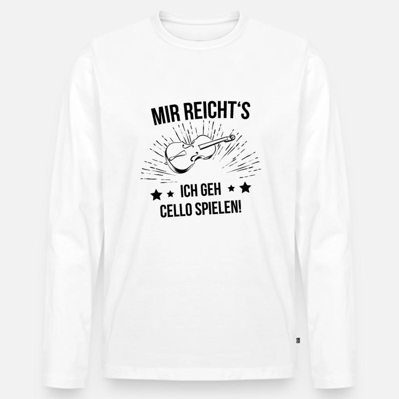 Cello Cellospieler Cellist - Männer Premium Bio Langarmshirt - Weiß