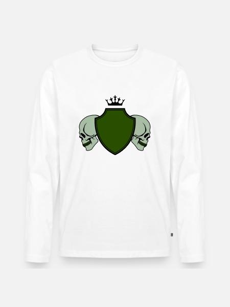 Skull coat of arms - Men's Premium Organic Long Sleeve Shirt - white