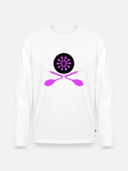 Dart Sport Logo - Men's Premium Organic Long Sleeve Shirt - white