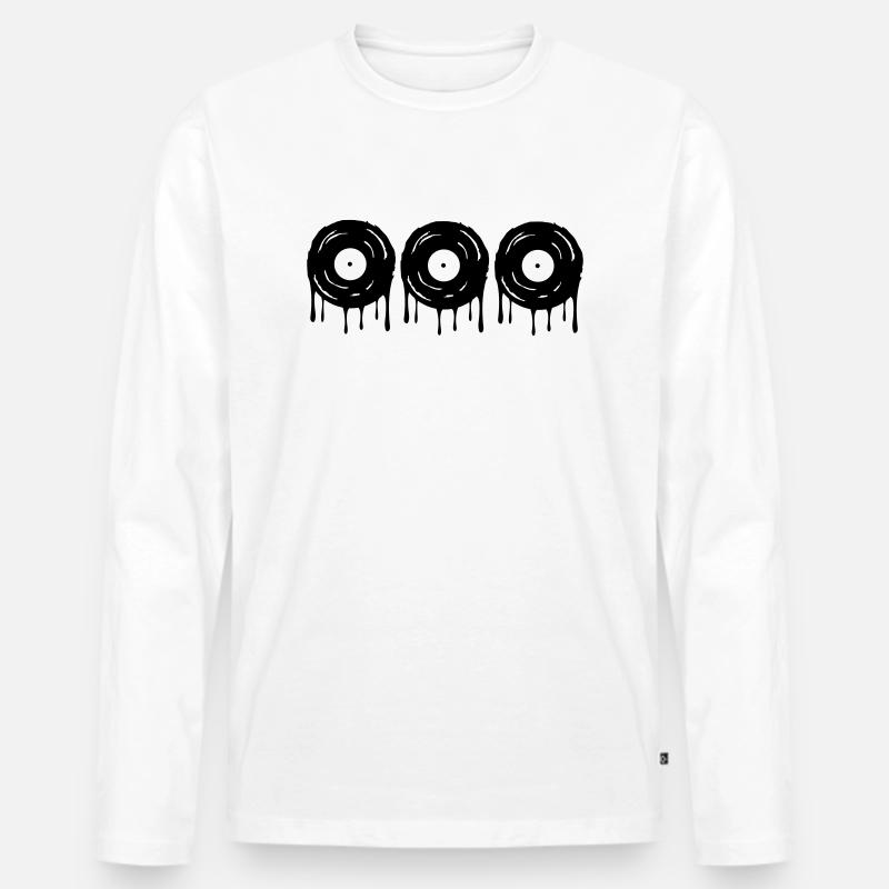 schallplatten - Männer Premium Bio Langarmshirt - Weiß
