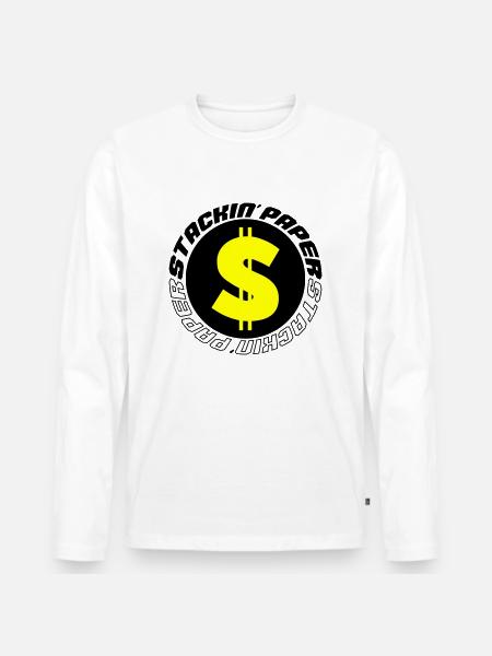stackin paper 002 - Männer Premium Bio Langarmshirt - Weiß