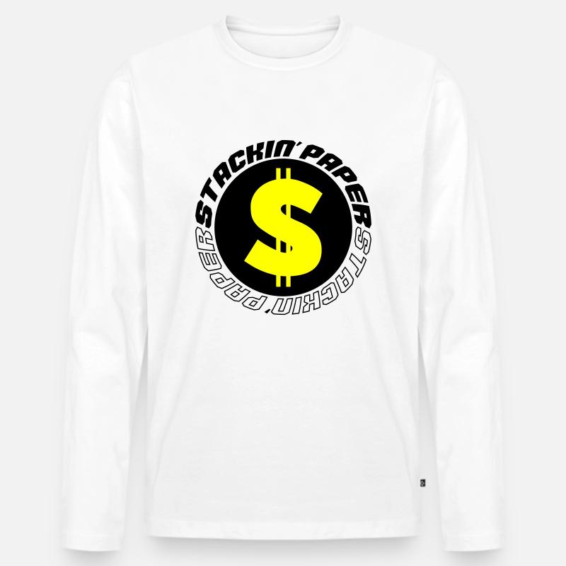 stackin paper 002 - Männer Premium Bio Langarmshirt - Weiß