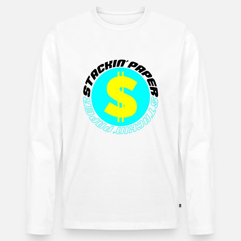 stackin paper 003 - Männer Premium Bio Langarmshirt - Weiß