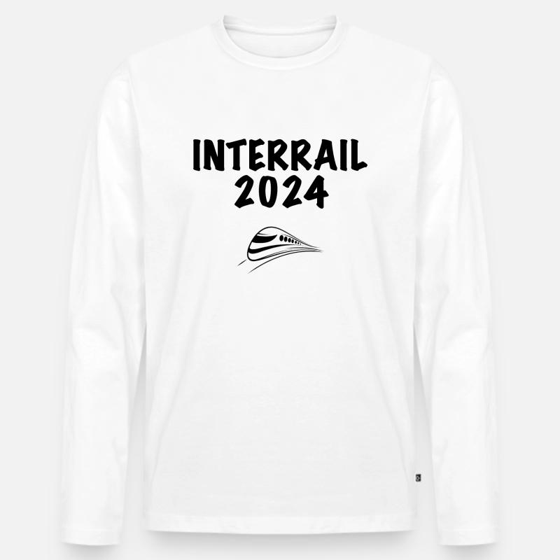 Interrail 24 - Männer Premium Bio Langarmshirt - Weiß