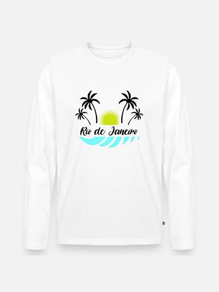 Rio de Janeiro - Premium økologisk langærmet T-shirt til mænd - hvid