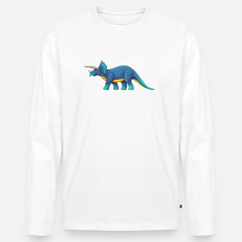 Triceratops - Männer Premium Bio Langarmshirt - Weiß