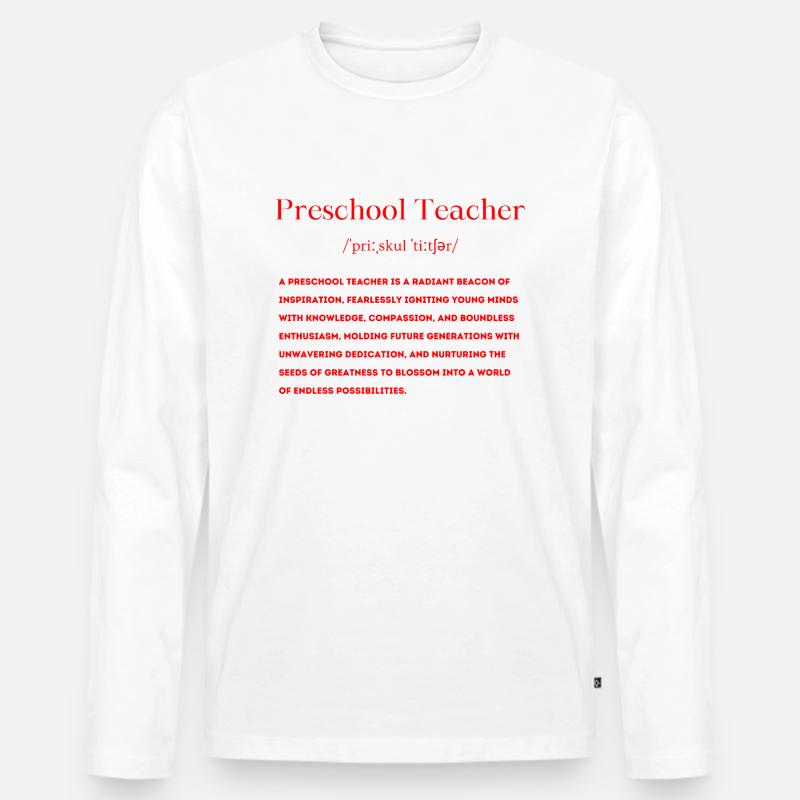 Vorschullehrer Definition - Männer Premium Bio Langarmshirt - Weiß