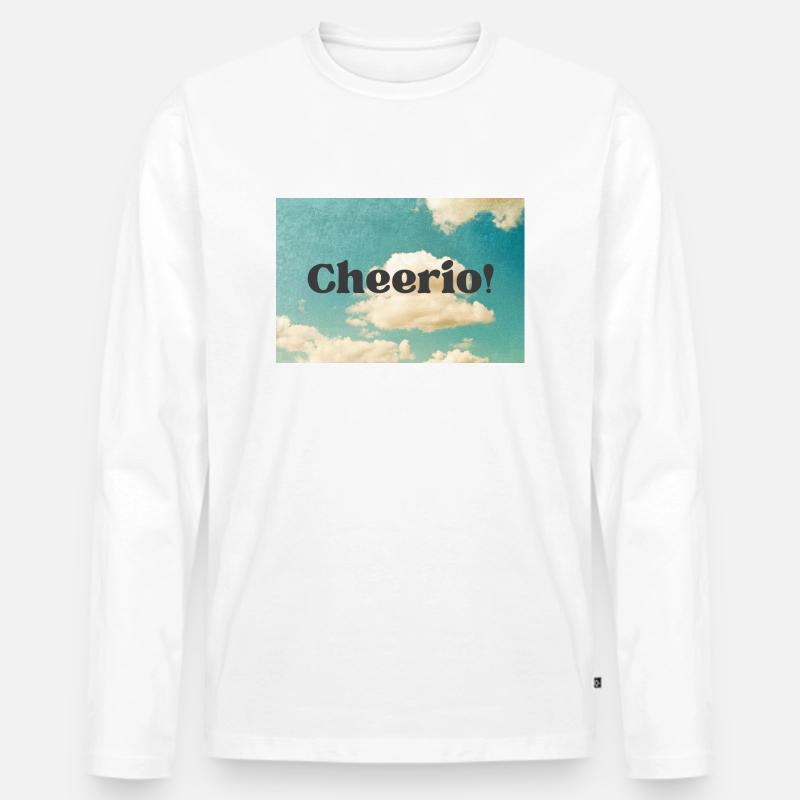 Cheerio! - Männer Premium Bio Langarmshirt - Weiß