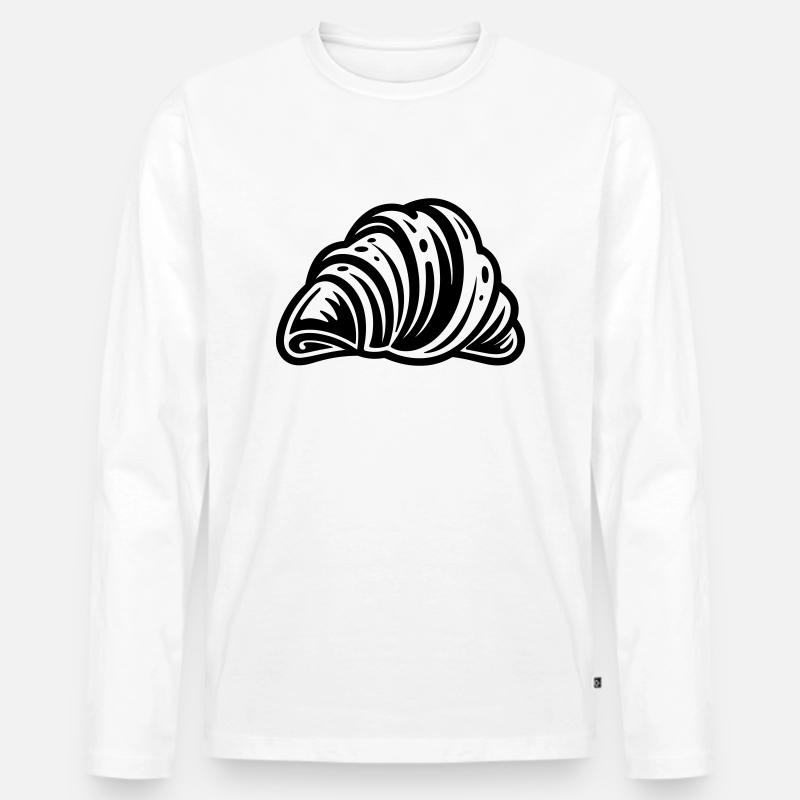 Halbmond - Männer Premium Bio Langarmshirt - Weiß