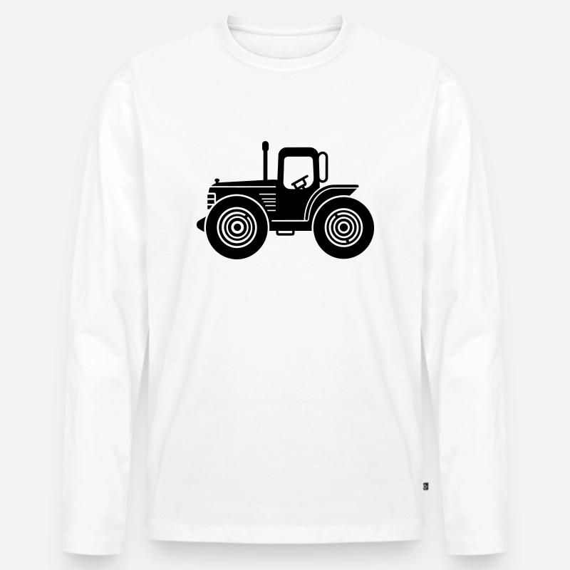 Traktor - Männer Premium Bio Langarmshirt - Weiß