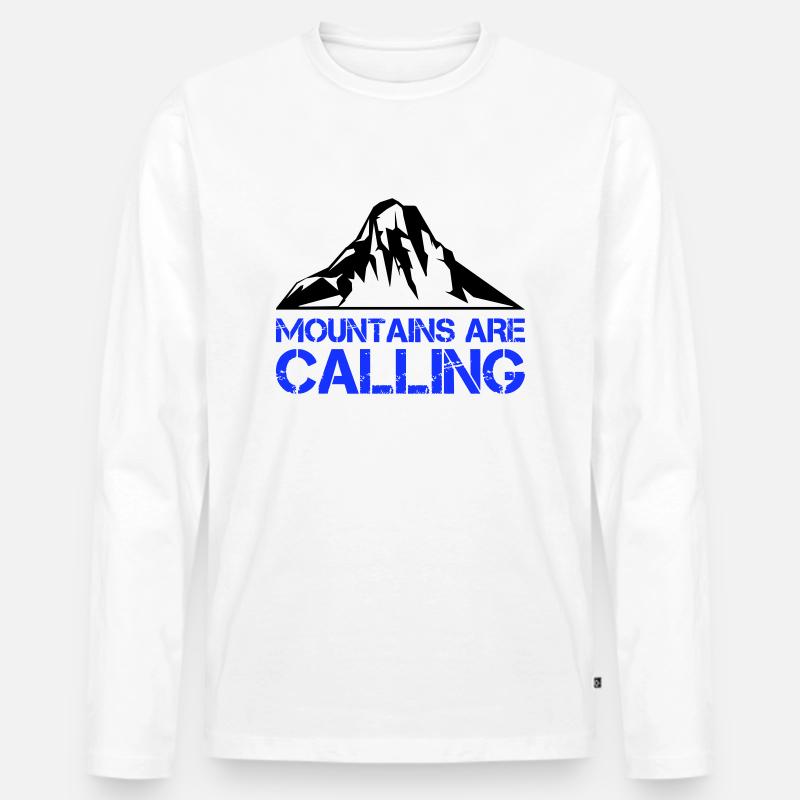 berge mountains - Männer Premium Bio Langarmshirt - Weiß