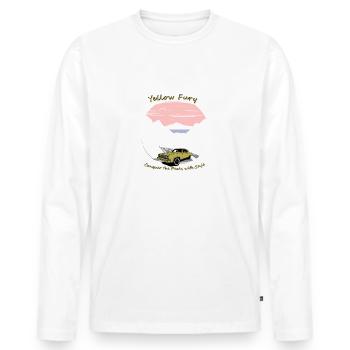 Cooles durch die Berge fahrendes Auto driftet - Männer Premium Bio Langarmshirt - Weiß - Vorne - Nico (187cm)