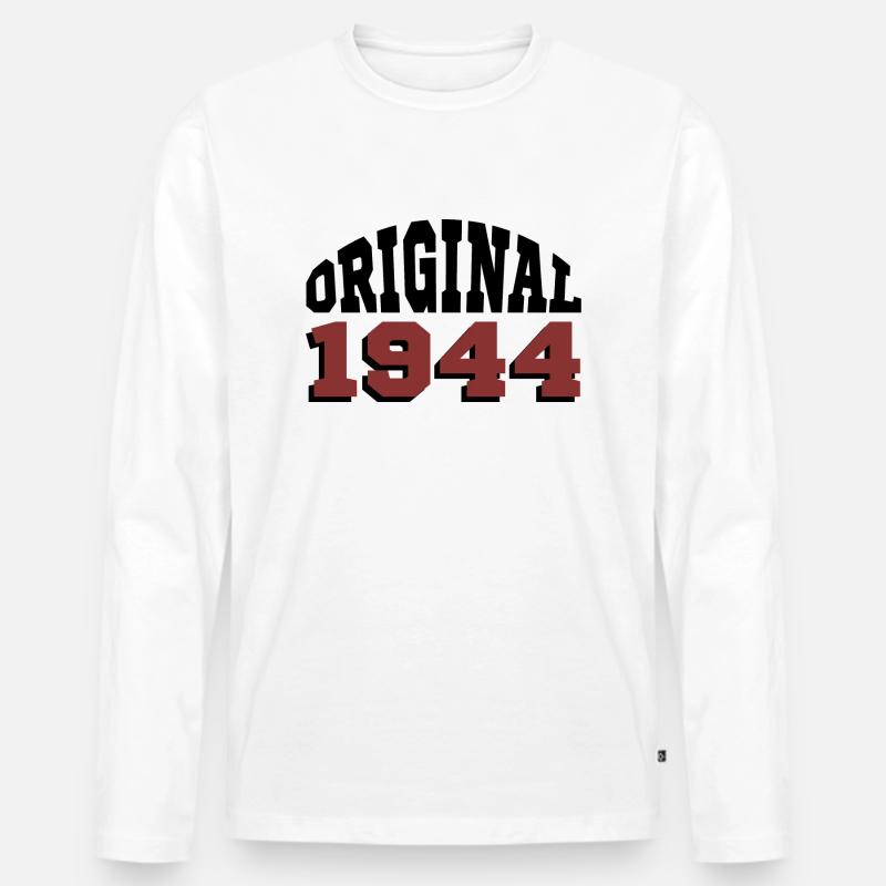 Original 1944 - Männer Premium Bio Langarmshirt - Weiß