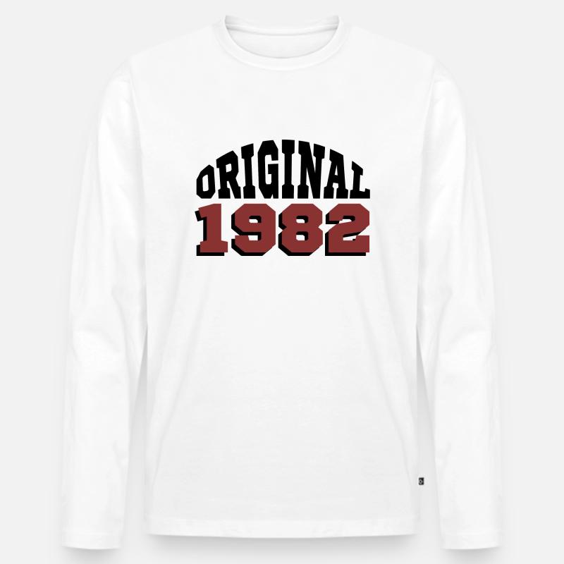 Original 1982 - Männer Premium Bio Langarmshirt - Weiß