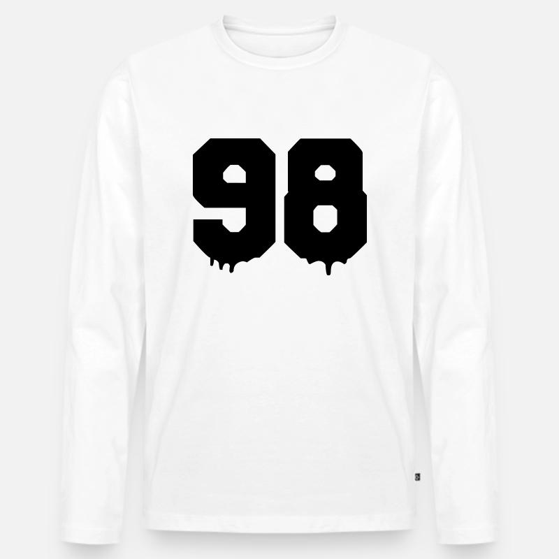 98 - Männer Premium Bio Langarmshirt - Weiß