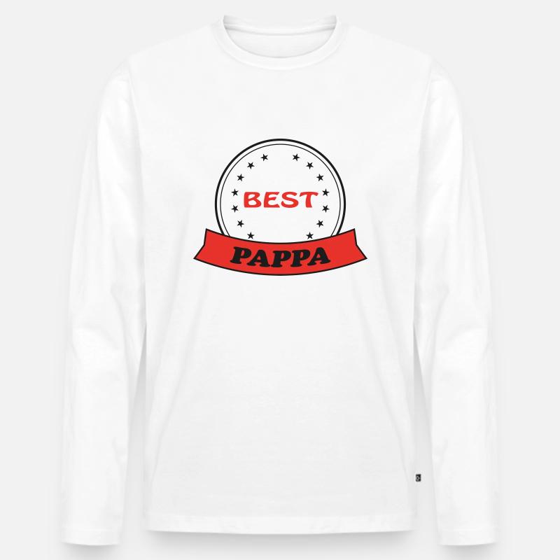 BESTE/RICHTIGE PAPPA - Männer Premium Bio Langarmshirt - Weiß
