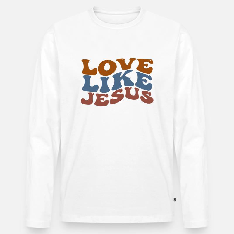 Love Like Jesus - Männer Premium Bio Langarmshirt - Weiß