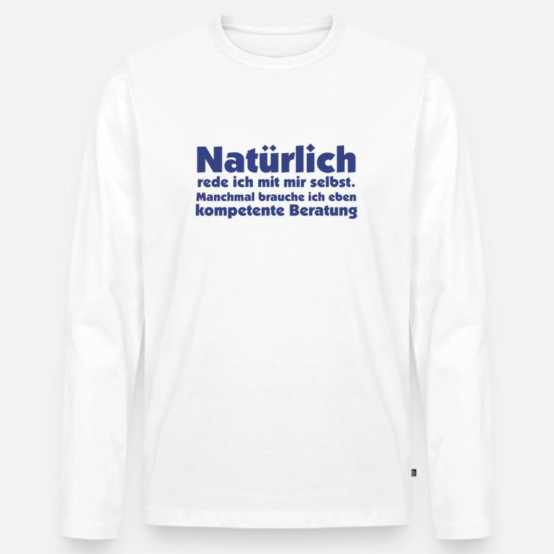 Selbstgespräche - Männer Premium Bio Langarmshirt - Weiß