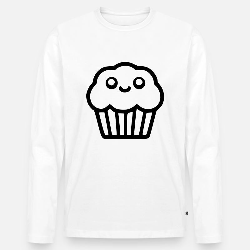Süßer Muffin - Männer Premium Bio Langarmshirt - Weiß