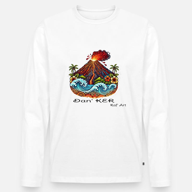 DAN KER 3 - Männer Premium Bio Langarmshirt - Weiß