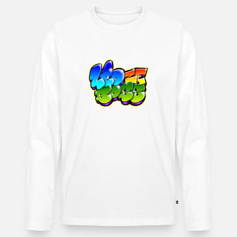 Leo Zeboss Graffiti Name - Männer Premium Bio Langarmshirt - Weiß