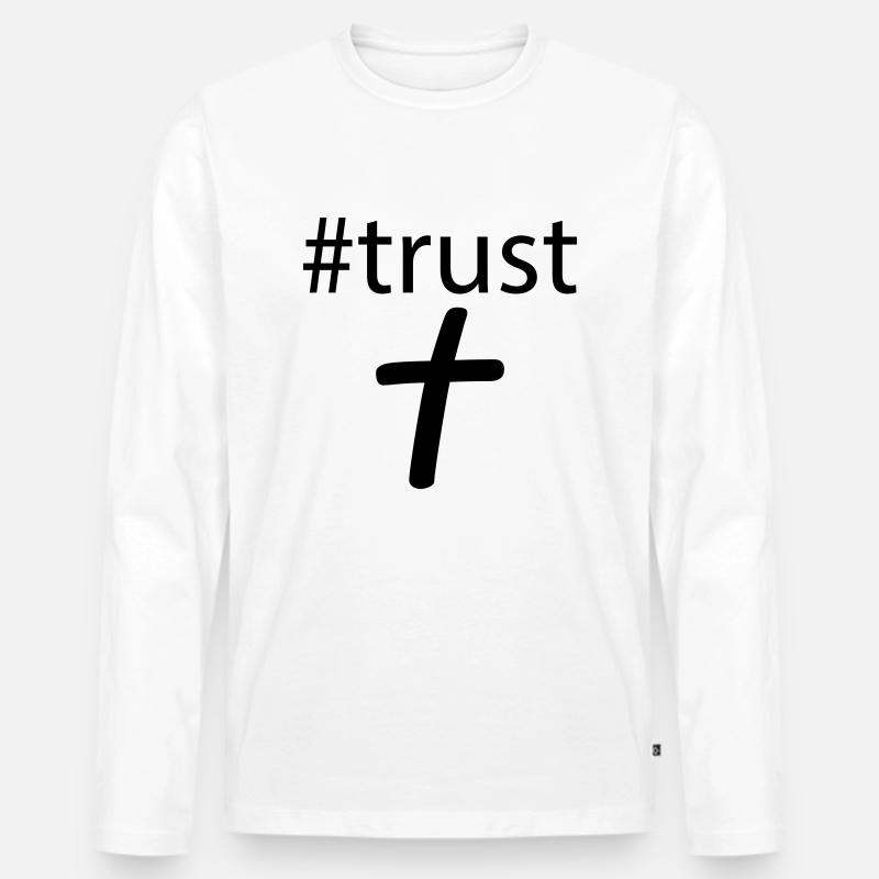 #trust in jesus - Männer Premium Bio Langarmshirt - Weiß