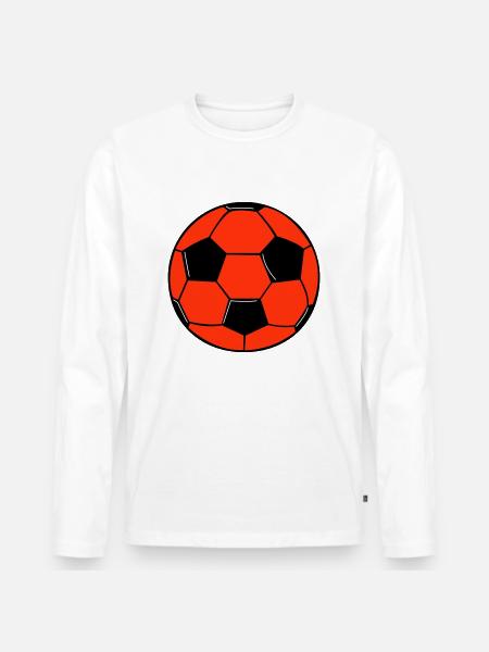 Fußball - Männer Premium Bio Langarmshirt - Weiß