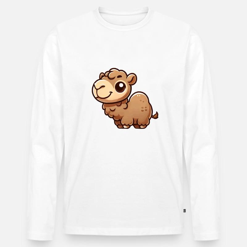 kamel cartoon - Männer Premium Bio Langarmshirt - Weiß
