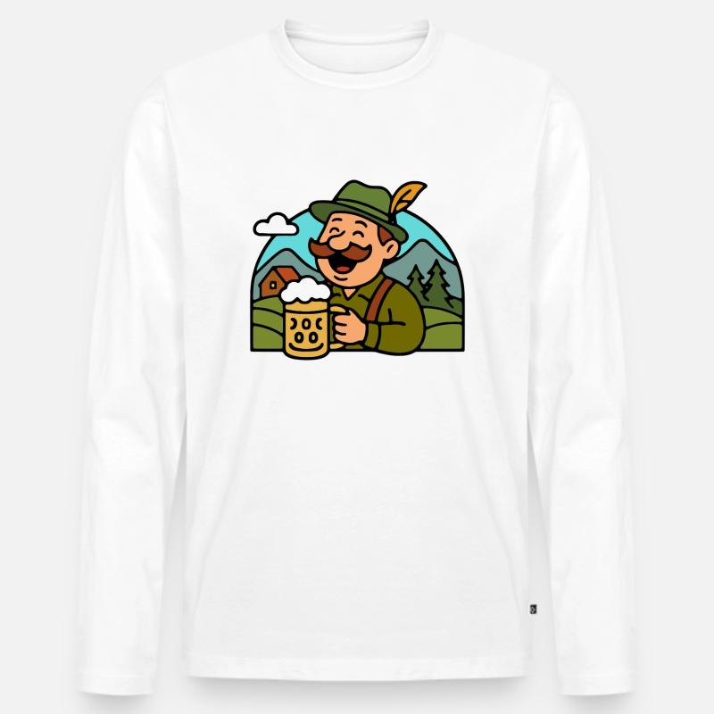 Deutscher German Bavarian Bayer Bier - Männer Premium Bio Langarmshirt - Weiß
