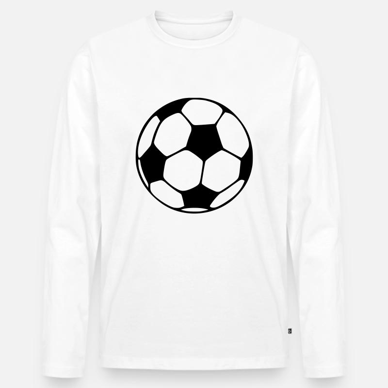 Fußball - Männer Premium Bio Langarmshirt - Weiß