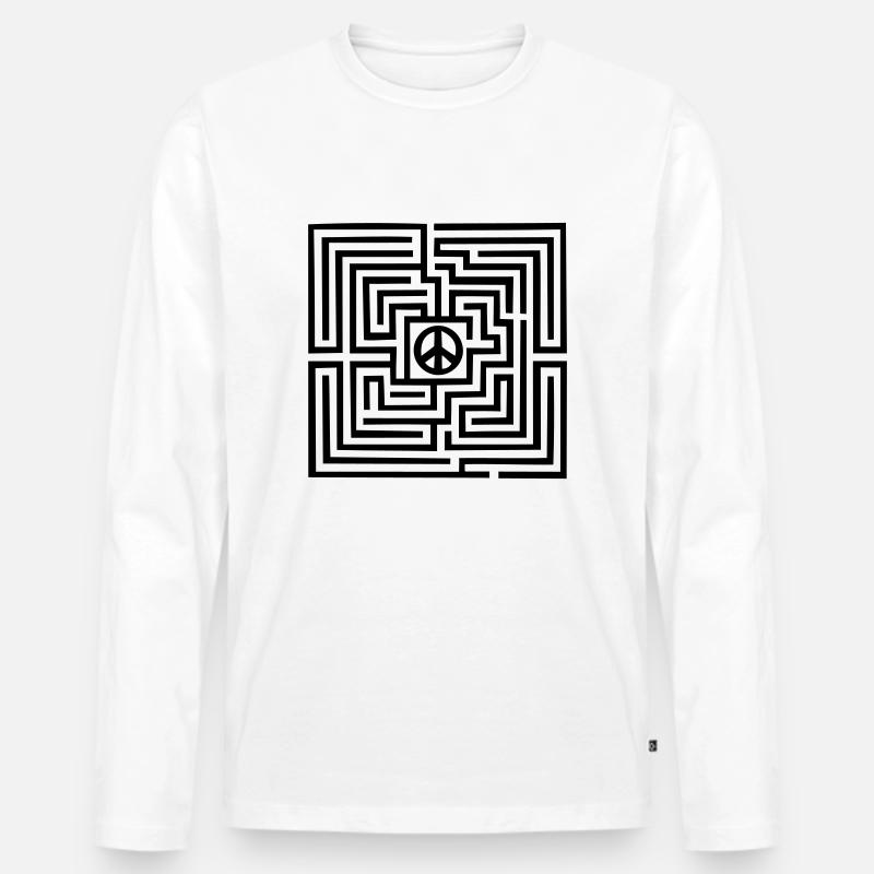 Peace - Männer Premium Bio Langarmshirt - Weiß