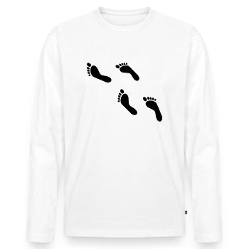 Füße - Männer Premium Bio Langarmshirt - Weiß - Vorne - Nico (187cm)