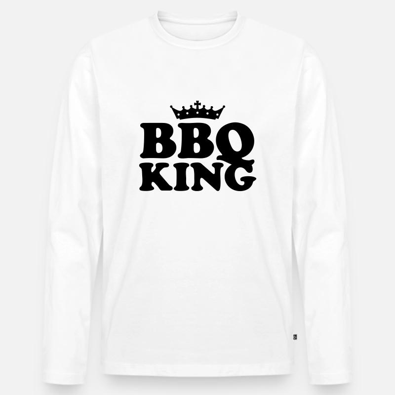 bbq king DE - Männer Premium Bio Langarmshirt - Weiß
