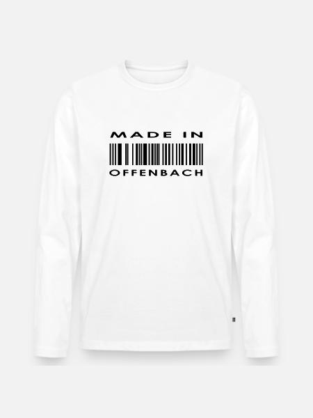 Offenbach - Männer Premium Bio Langarmshirt - Weiß
