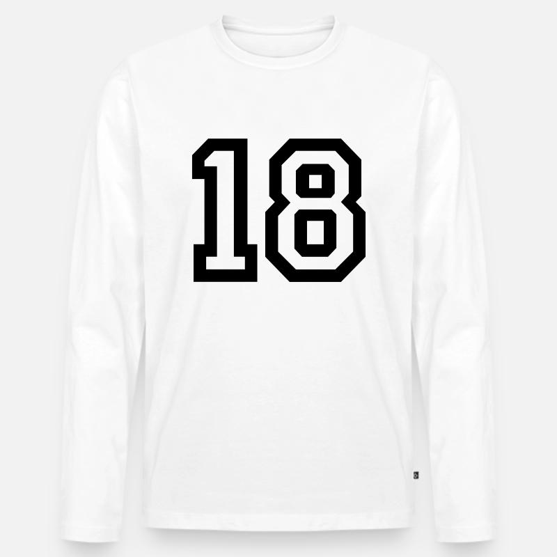 18 Collegestyle - Männer Premium Bio Langarmshirt - Weiß