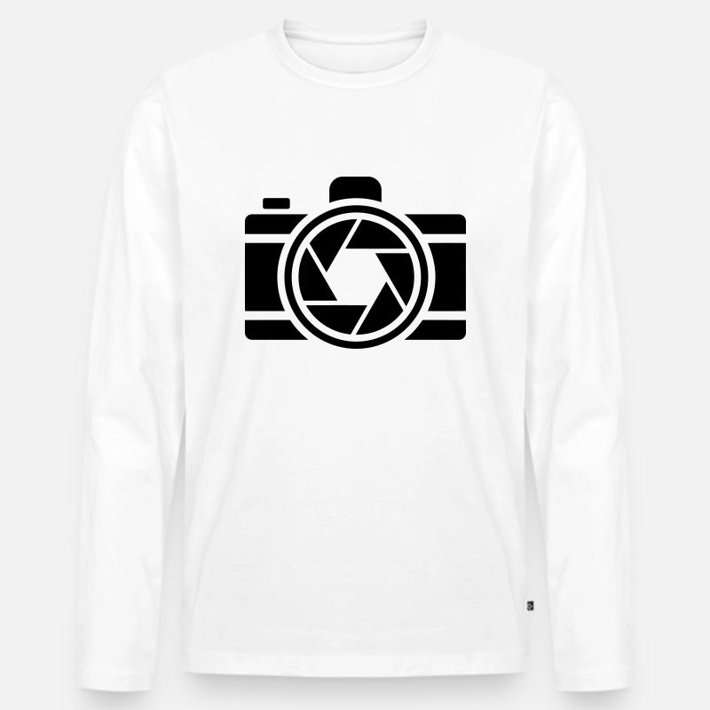 Camera - Männer Premium Bio Langarmshirt - Weiß