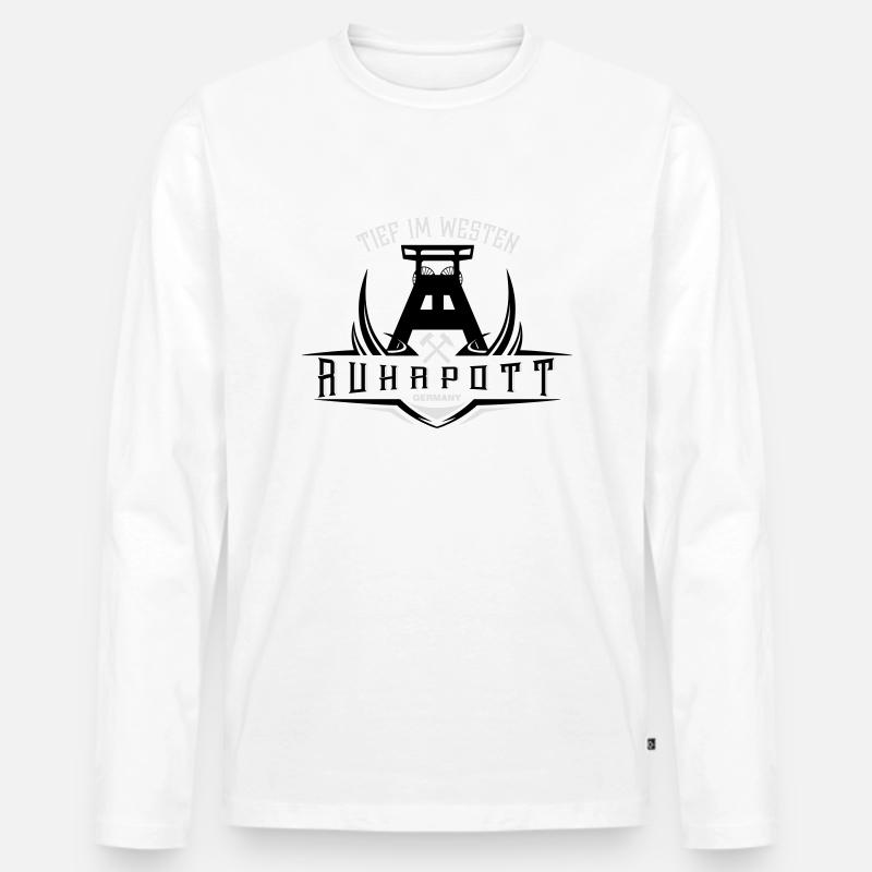 Ruhrpott Germany - Männer Premium Bio Langarmshirt - Weiß