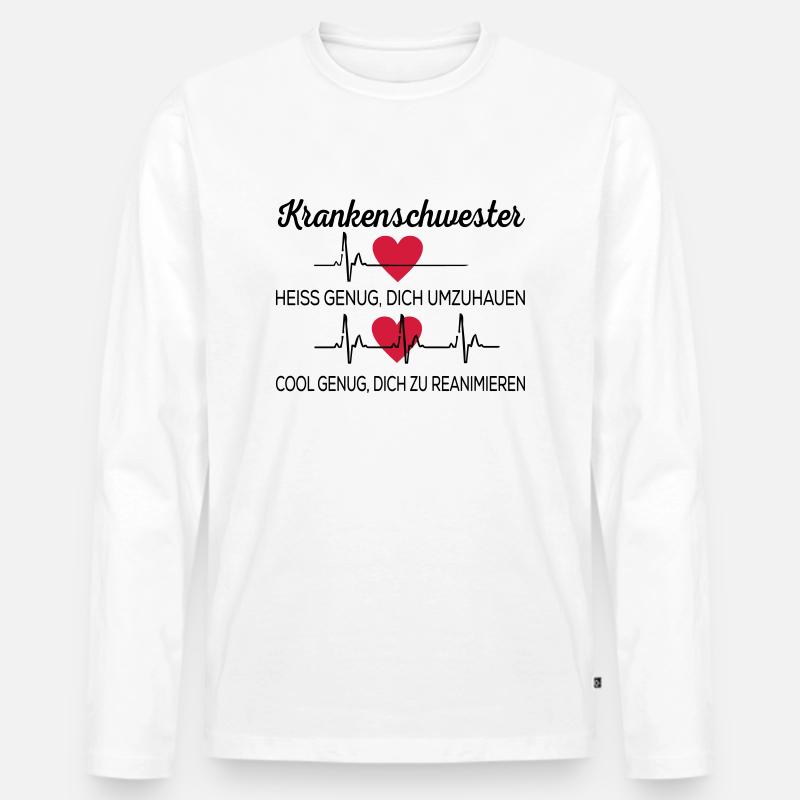Krankenschwester - Männer Premium Bio Langarmshirt - Weiß