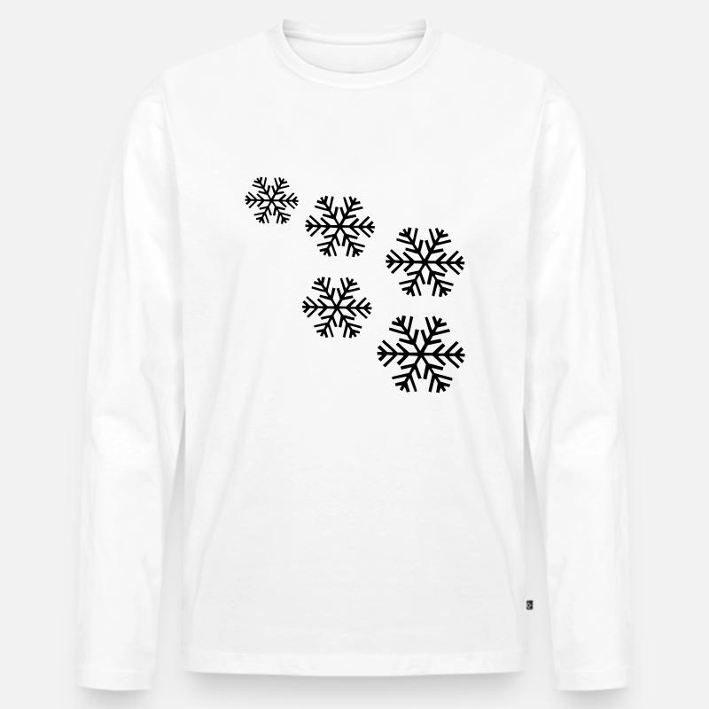 schneeflocken schnee - Männer Premium Bio Langarmshirt - Weiß