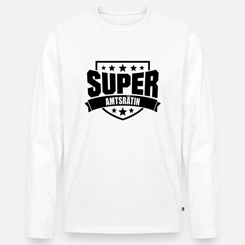 Super Amtsrätin - Männer Premium Bio Langarmshirt - Weiß