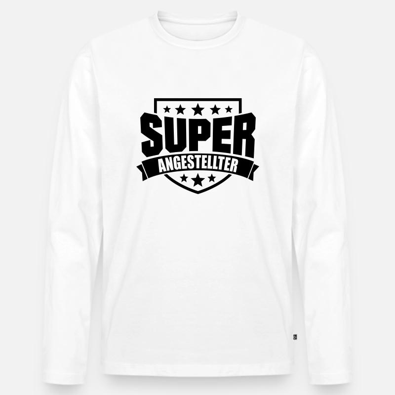 Super Angestellter - Männer Premium Bio Langarmshirt - Weiß