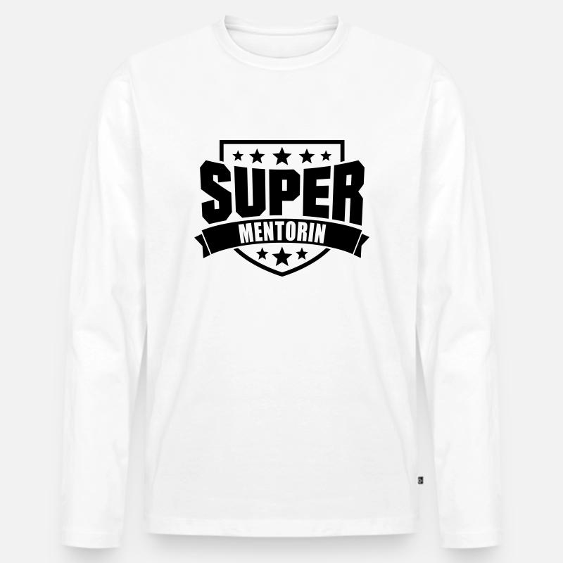 Super Mentorin - Männer Premium Bio Langarmshirt - Weiß