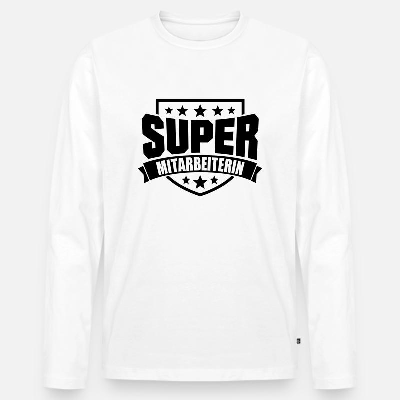 Super Mitarbeiterin - Männer Premium Bio Langarmshirt - Weiß